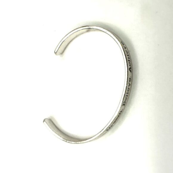 12 dream believe achieve silver tone cuff bracelet - Picture 2 of 7